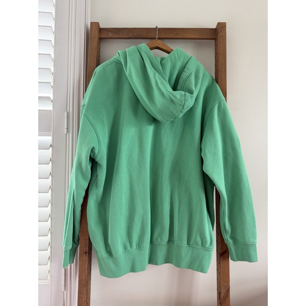 Nike Medium Green Center Swoosh Logo Pullover Hoodie No Pocket - Picture 2 of 4
